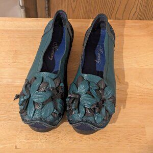 Mercury  Floral Teal Flats-Size 250/8